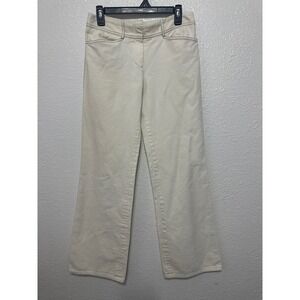 BCBGMAXAZRIA Women's Cream Wide Leg Cropped Pants Size 4
